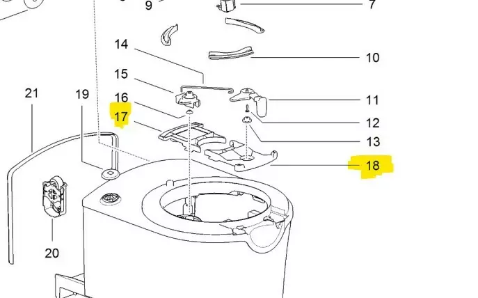 Thetford kulhon pidinpari C222SWE, S223S C223CS, C224CW - Kaikki Thetford kasettivessojen varaosat - 200955 - 1