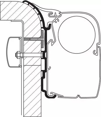 Thule markiisi kiinnikkeet Bürstner 2x35 + 1x8 cm 5200 / 8000 / 4900 - Seinäkiinnikkeet markiisiin - 308025 - 1