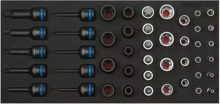 Torx- E-Torx-sarja 1/4" 1/2" 45-osaa Boxo - Työkalumoduulit työkaluvaunuihin - 284-BX925 - 1