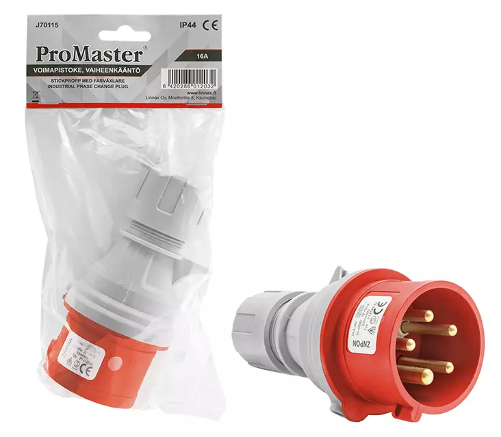 Voimapistoke 16A-6H - Sähkökelat ja johdot - J70115 - 2