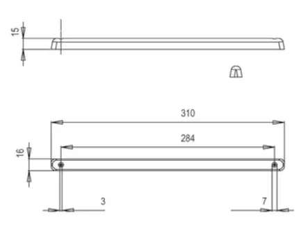 Jokon Lisäjarruvalo LED 12V pinta- asenn Lisäjarruvalo 310X16mm - Peräkärryn peruutus- ja takasumuvalot - 0900766 - 2