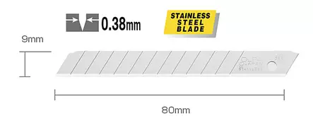Katkoteräveitsen Varaterät 9 mm Rst 10Kp - Puukot, veitset ja kaapimet - OF640146 - 2