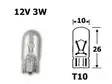 Polttimo 12V 3W T10 Lasikanta - Auton polttimot - 12256 - 1