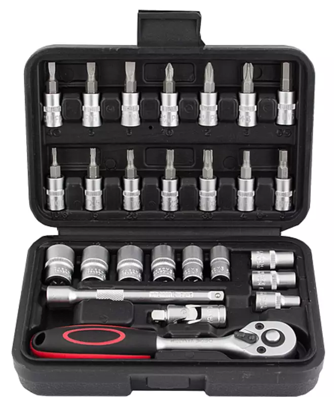 26-osainen hylsysarja 1/4" vääntiöllä, 6-kulmaiset hylsyt - Hylsysarjat - MG10026 - 2