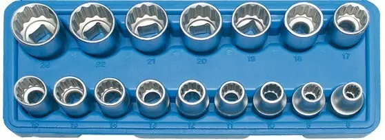 8-24mm 1/2" 12-kanttiset hylsyt BGS - Hylsysarjat - BGS2226 - 1