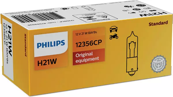 Autolamppu Philips H21W 12V 21W BAY9S - Auton polttimot - 100-12356 - 1