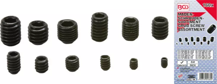 BGS Grub ruuvilajitelma tuuma 160 kpl - Pientarvikevalikoimat - BGS14136 - 1