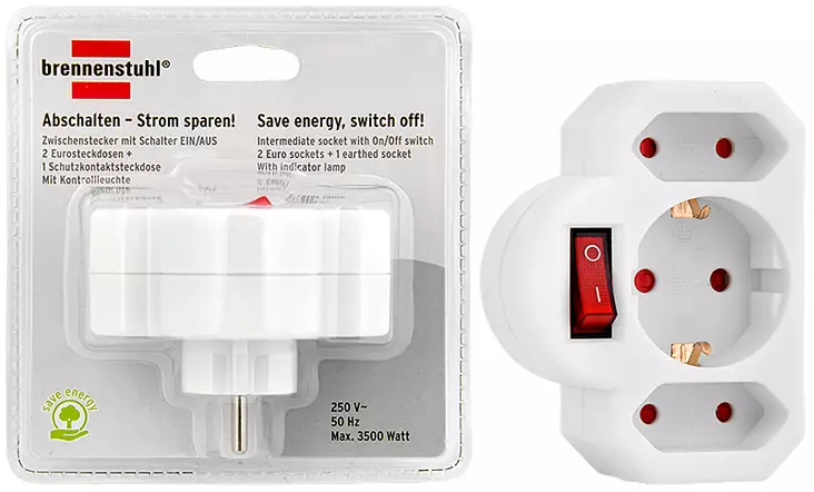 Haaroituspistorasia kytkimellä 3-osaa - Sähkörasiat ja pistokkeet - BR8186 - 2