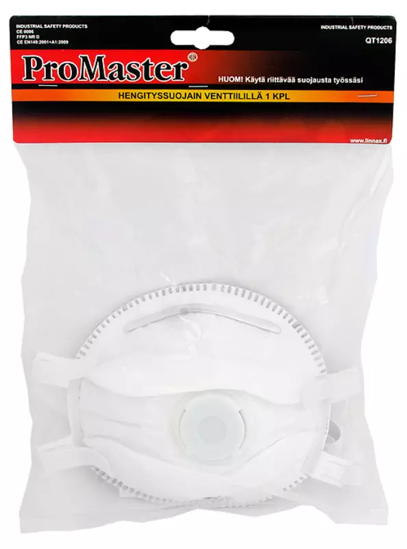 Hengityssuojain venttiilillä 1 kpl FFP3 - Hengityssuojaimet - QT1206 - 2