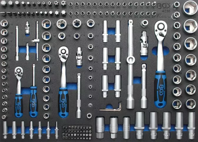 Hylsytyökalut 1/4", 3/8" ja TT - Työkalumoduulit työkaluvaunuihin - BGS4036 - 1