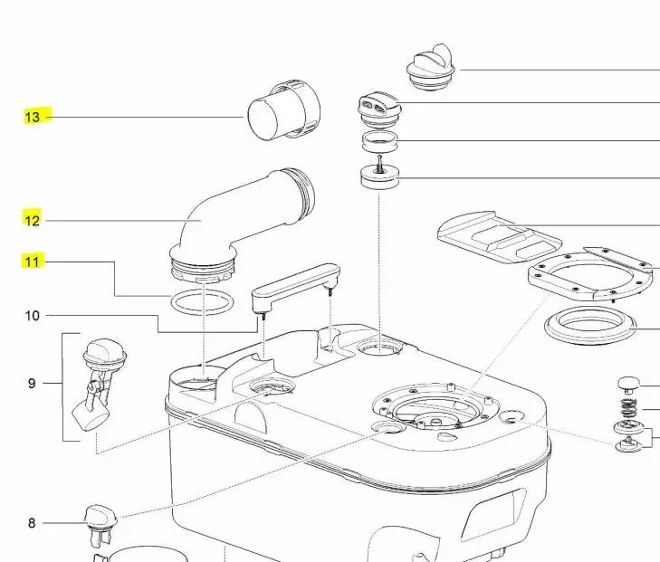 Jätesäiliön tyhjennysputki C220 - Kaikki Thetford kasettivessojen varaosat - 20097306 - 1