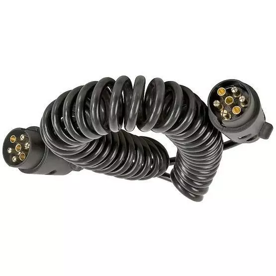 Jatkojohto spiraali 7-nap 1,75m Spiraali johto 1,75 muovi pistoke - Peräkärryn rasiat ja pistokkeet - 404066 - 1