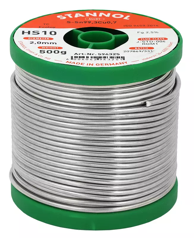 Juotostinarulla 2.0 mm 500 g HS10 - Juottimet ja kolvit - SA207316 - 2