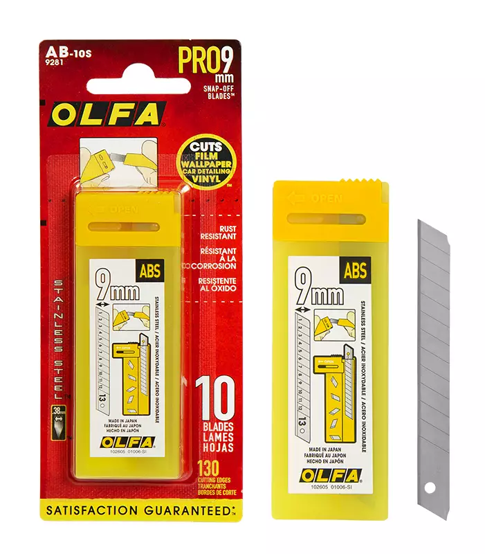 Katkoteräveitsen Varaterät 9 mm Rst 10Kp - Puukot, veitset ja kaapimet - OF640146 - 1