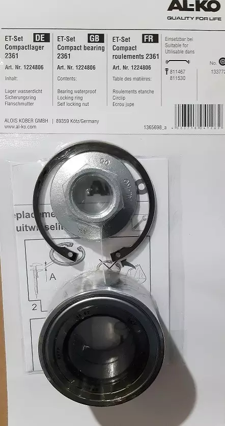 Kompaktilaakeri 42/78 mm vesitiivis AL-KO - Peräkärryn laakerit ja tiivisteet - 1224806 - 1