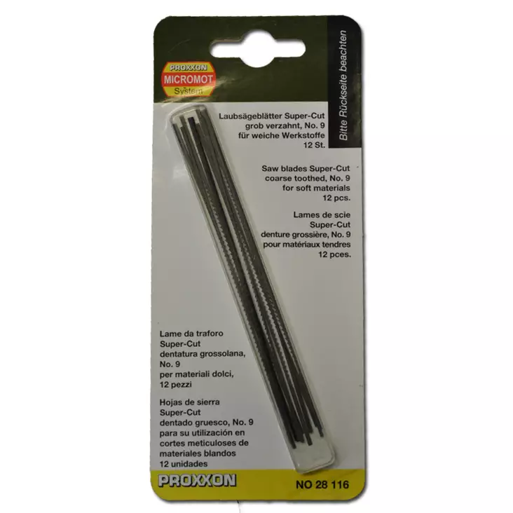 Lehtisahanterä Harva Super-Cut 12 kpl No. 9: 14 TPI Proxxon 130 x 1,5 x 0,48 mm - Proxxon lajitelmat ja muut terät - 28116 - 1