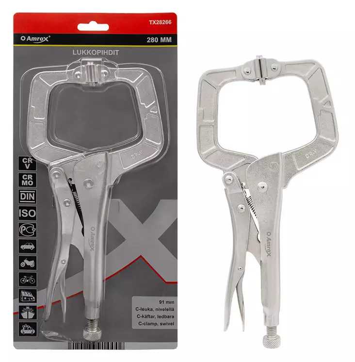 Lukkopihdit 280mm C-Leuka Nivelellä 91mm - Lukkopihdit - TX28266 - 1