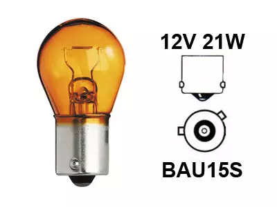 Polttimo 12V 21W BAU15S Amber - Auton polttimot - 12496 - 1