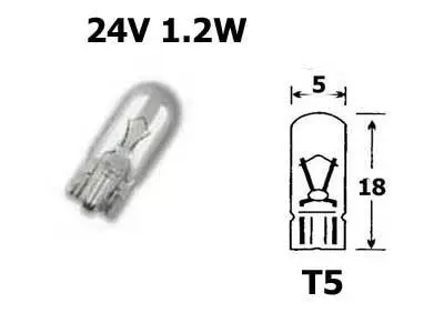 Polttimo 24V 1,2W T5 Lasikanta - Auton polttimot - 13516 - 1