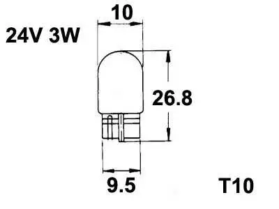Polttimo AU-Lite 24V 3W T10 Lasikanta - Auton polttimot - 13256 - 1