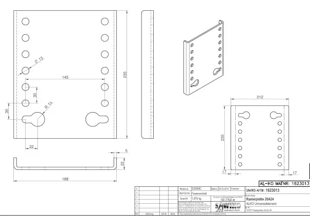 Sivulevysarja raamin kiinnitykseen 1629995 - Asuntoauton ja -vaunun koriosat - 1623406 - 1