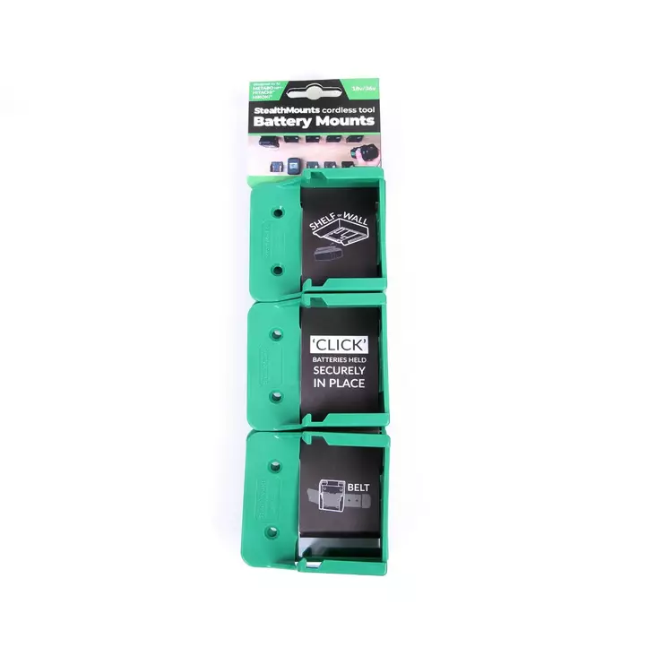 Akunpidike Hikoki/Metabo HPT/Hitachi 18v 6kpl StealthMounts - StealthMounts työkalupidikkeet - BM-MHH18-GRN-6 - 1