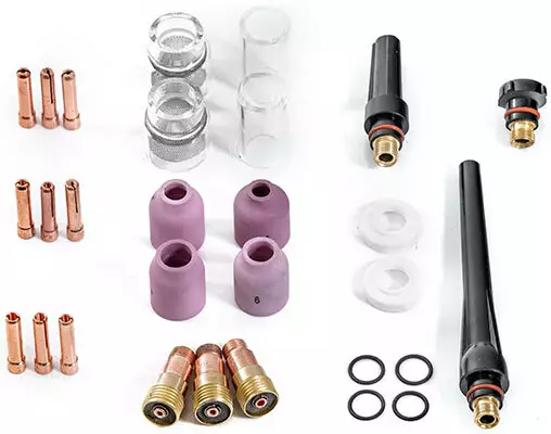 Tarvikepaketti Kulutusosille TIG-hitsausta Varten - Hitsaustarvikkeet ja liittimet - 292-21-W016086 - 1