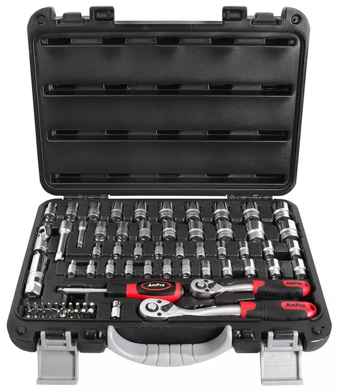 Työkalusarja 1/4" 3/8" salkussa 68-osaa - Hylsysarjat - T46186 - 2