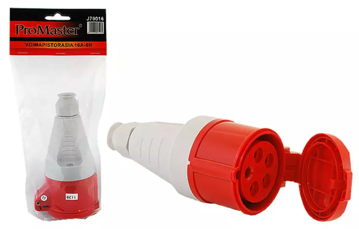 Voimapistorasia 16A-6H - Sähkökelat ja johdot - J70016 - 2