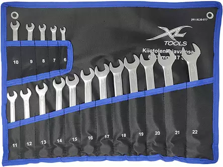 Kiintolenkkiavainsarja 6-22 mm (17 osaa) - Jako- ja lenkkiavaimet - 291-XL35-S17 - 1
