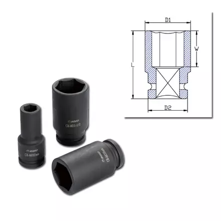 Konehylsyavain 1/2"17mm pitkä - Hylsyt - 284-B19L-K17 - 1
