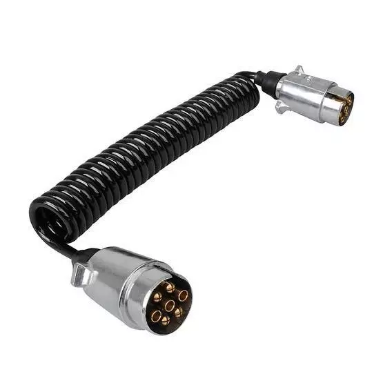 Jatkojohto spiraali 7-nap 1,75m Spiraali johto 1,75 alumiininen pistoke - Peräkärryn rasiat ja pistokkeet - 404067 - 1