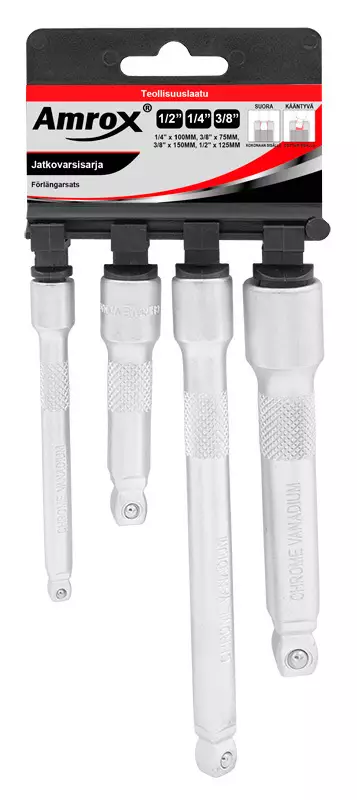 Jatkovarsisarja 1/4", 3/8", 1/2" 4-Os. W - Jatkot, nivelet ja adapterit - TX11347 - 1