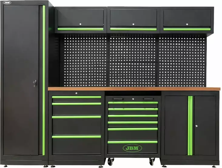 JBM työasemakokoonpano työkaluilla 1950x2640x500mm 172 työkalua - Kalustekokonaisuudet - 50-54327 - 1