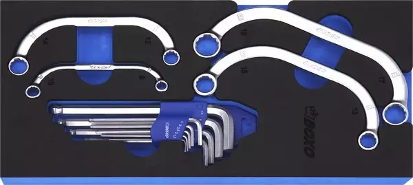 Kaarisilmukka Avainsarja 8-19 mm Boxo Vaunuun - Työkalumoduulit työkaluvaunuihin - 284-BX077 - 1