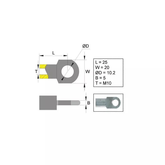 Kiinnityssilmukka L25 M10 - Kaasujouset - 125-6820017 - 1