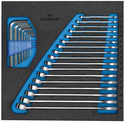 Kiintolenkkiavainsarja 7-22mm Gedore Vaunuun - Jako- ja lenkkiavaimet - 250-1500-CT2-7 - 1