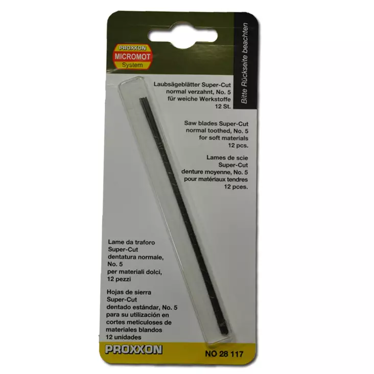 Lehtisahanterä Normaali Super-Cut 12 kpl No. 5: 17 TPI Proxxon 130 x 1,2 x 0,38 mm - Proxxon lajitelmat ja muut terät - 28117 - 1