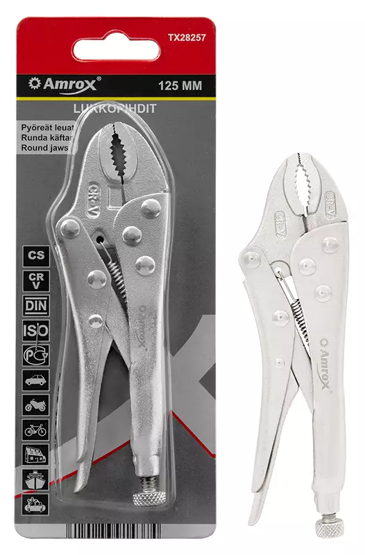 Lukkopihdit 125mm Pyöreä Leuka - Lukkopihdit - TX28257 - 1