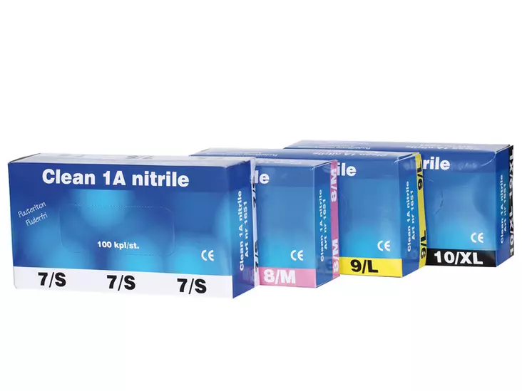 Nitriilihansikas 50 pr koko 7-10 - Nitriilikäsineet - 1651-7 - 1
