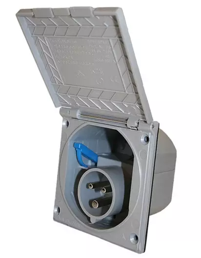 Sisäänottorasia 230V hopean harmaa CEE Upotettava 100x100 CEE - CEE tarvikkeet ja johdot - 4601557 - 1