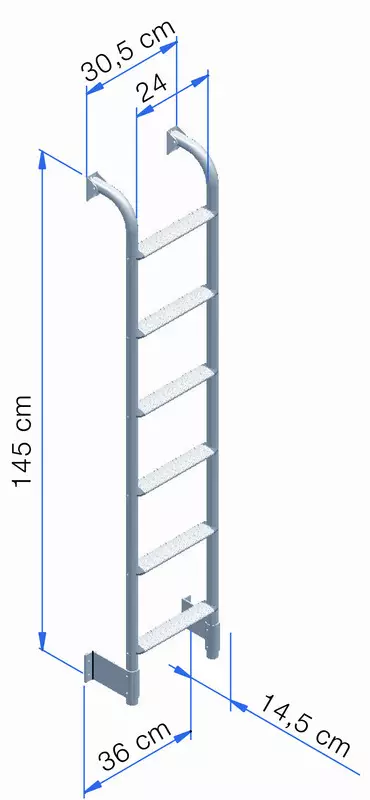 Thule Tikkaat 6 askelmaa 145X30 cm Pakettiautoon - Kattokaiteet, tikkaat ja varusteet - 307487 - 1