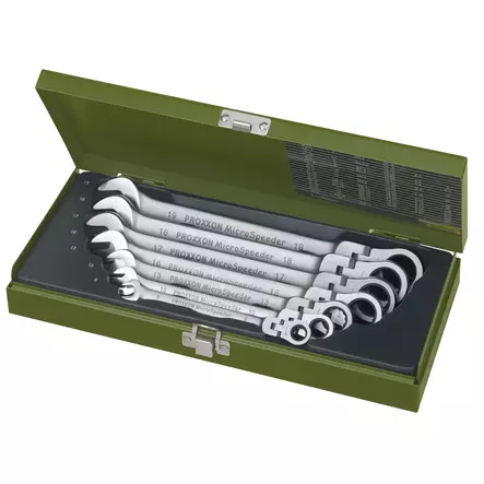 MicroSpeeder räikkälenkkiavainsarja 7-osaa nivelletty - Jako- ja lenkkiavaimet - 23068 - 1