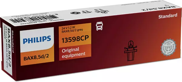 Autolamppu Philips BAX8,5D/2 24V 1,2W HARMAA - Auton polttimot - 100-13598 - 1