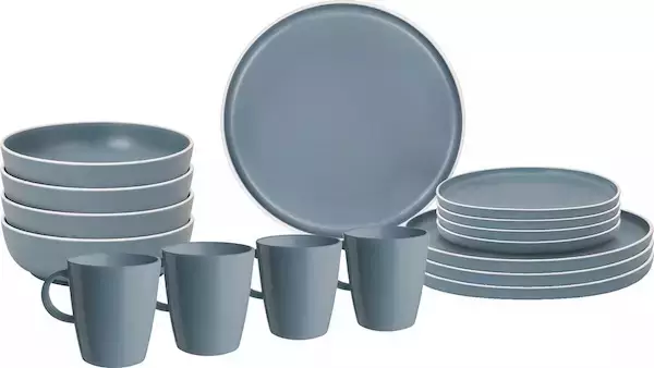 Brunner melamiiniastiasto Dolomit Blue, liukueste, 16 osaa - Melamiiniastiastot ja aterimet - 0830155NC28 - 1