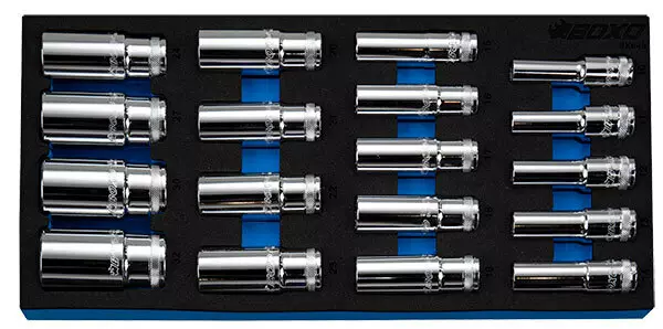 Hylsysarja pitkät 12-Kulmaiset 1/2" - Työkalumoduulit työkaluvaunuihin - 284-BX648 - 1