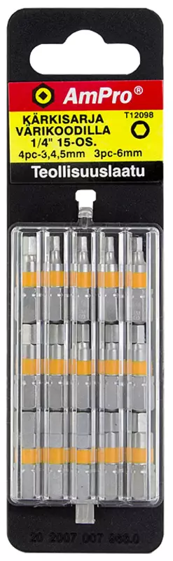 Kärkisarja Kuusio 15-Os. Värikoodilla - Työkalusarjat - T12098 - 1