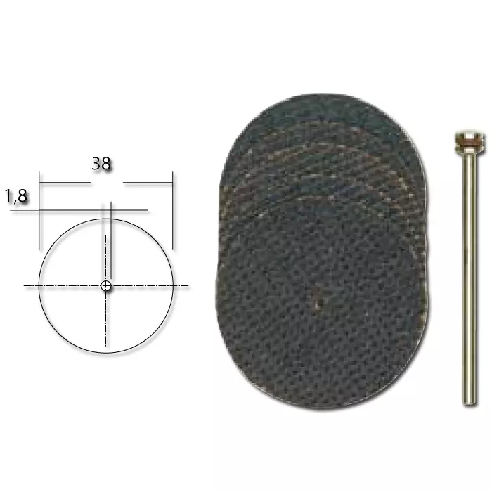 Katkaisulaikka alumiinioksidi Ø 38 mm 5 kpl + pidin - Proxxon katkaisu- ja hiontalaikat - 28818 - 1