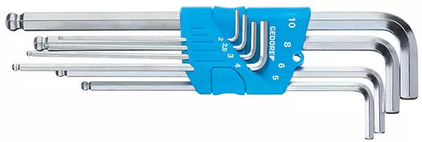 Kuusiokoloavainsarja Pallopää 2-10 mm Gedore - Työkalusarjat - 250-H42KEL-88 - 1