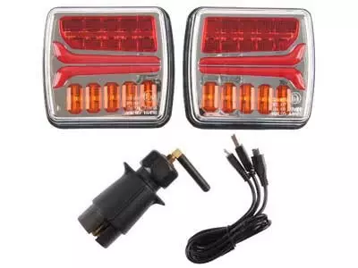 Langaton LED Takavalopari 12V 7-nap pistokelähetin - Peräkärryn takavalot - 1606-40108 - 1